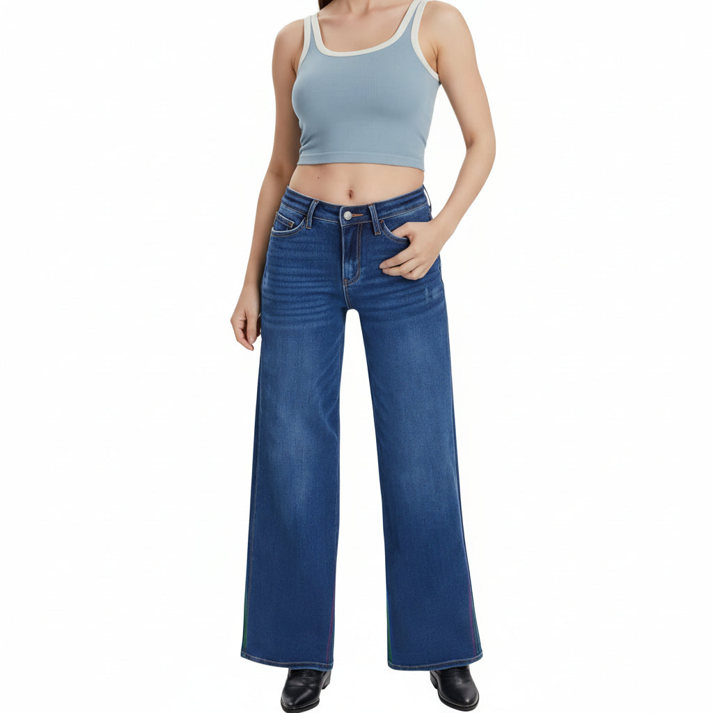 CELINA – PANTALON EN JEAN TAILLE MOYENNE