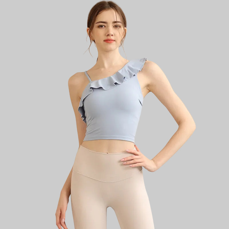 ISLA – Ruffled Sleeveless Yoga Top