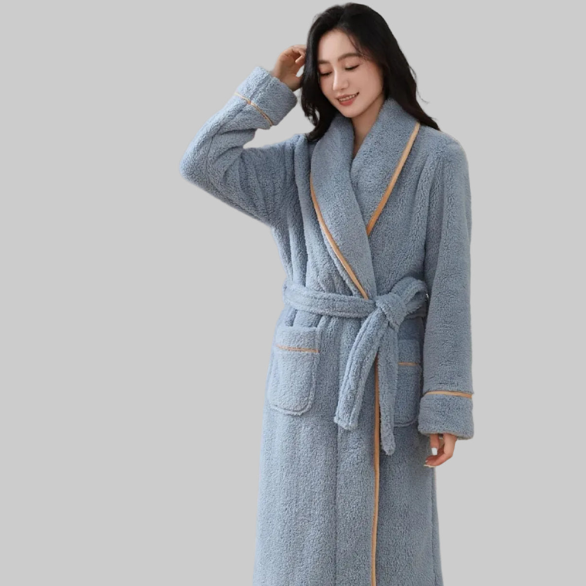 ADRIANA – Thick Coral Fleece Bathrobe for Women