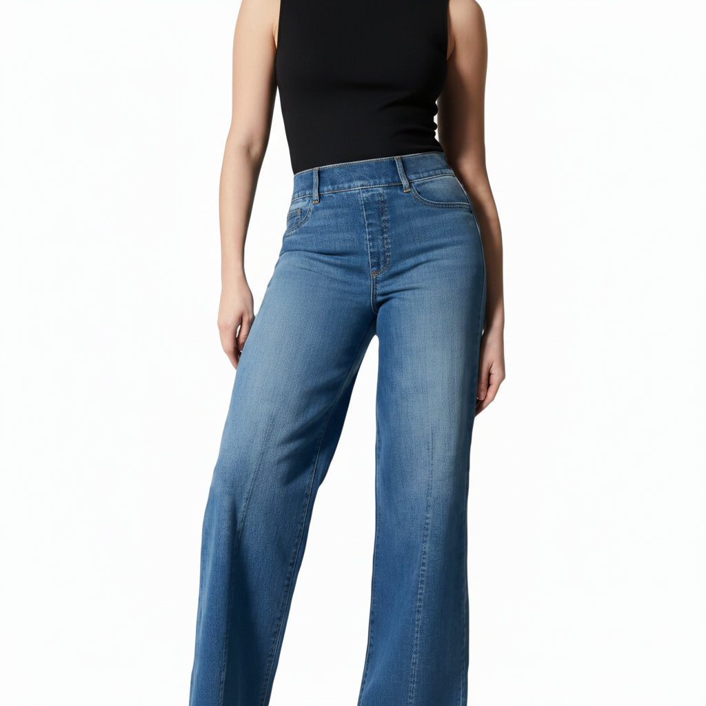 MATHIS – ELASTIC BOOTCUT DENIM PANTS