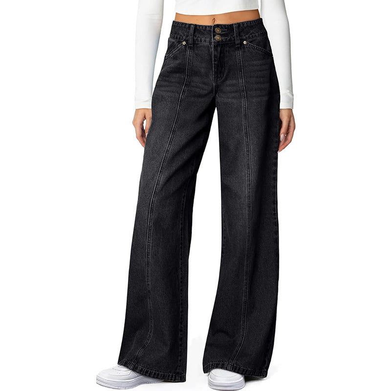 LUCIA – HIGH-WAIST DENIM TROUSERS