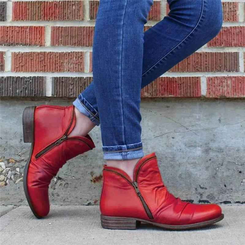 Bottines Orthopédiques En Cuir Avec Fermeture Éclair