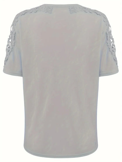 T-shirt D'été À Manches Courtes Avec Dentelle