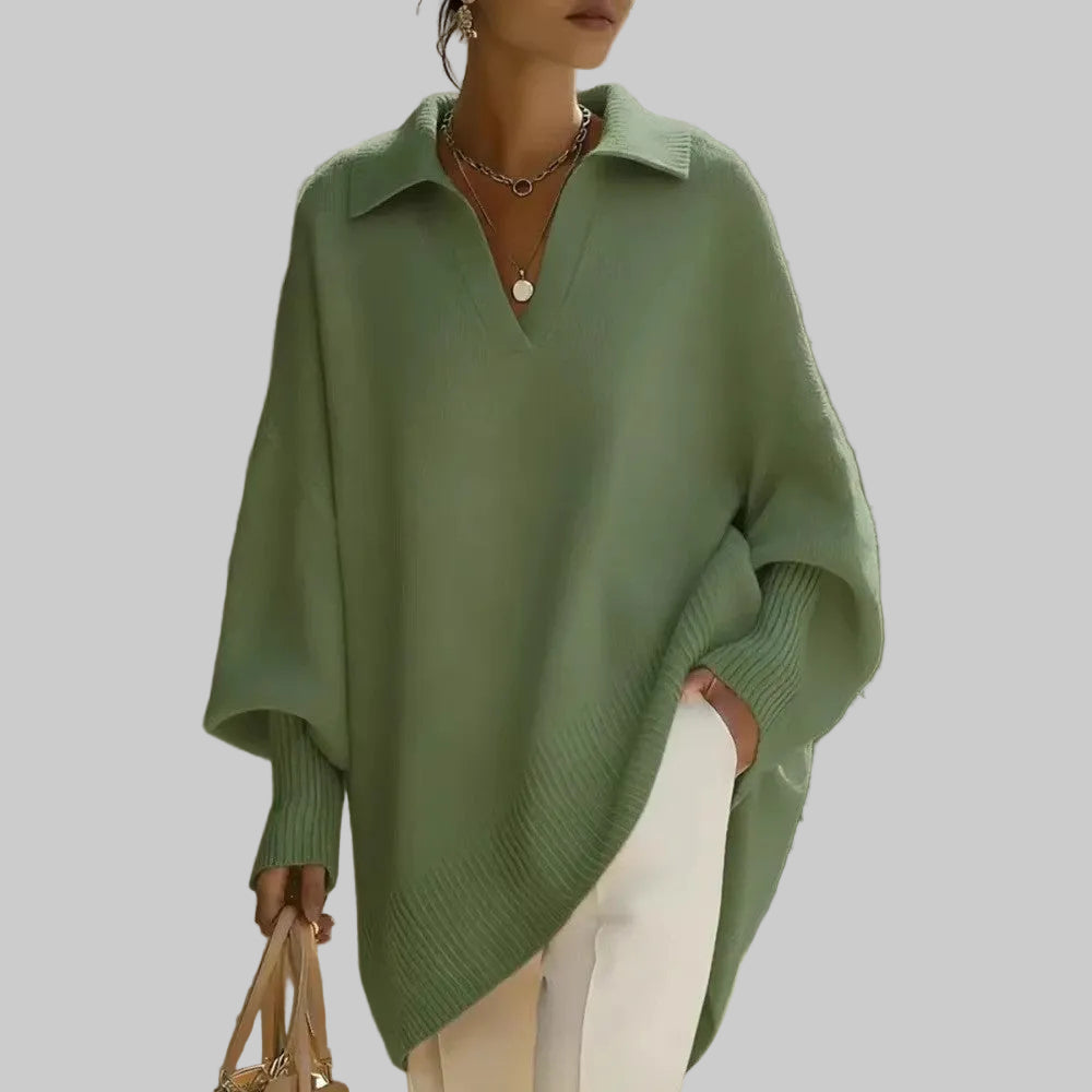 MARIS – RELAXED FIT POLO KNIT TOP