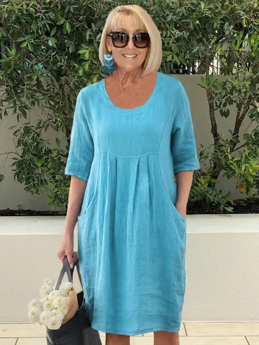 ROBE ARINA DÉCONTRACTÉE EN COTON AVEC POCHES