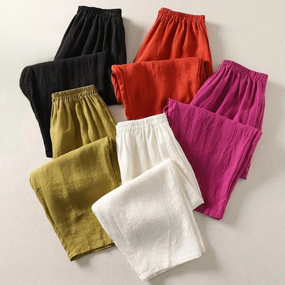 Pantalon Léger En Lin Pour Femme