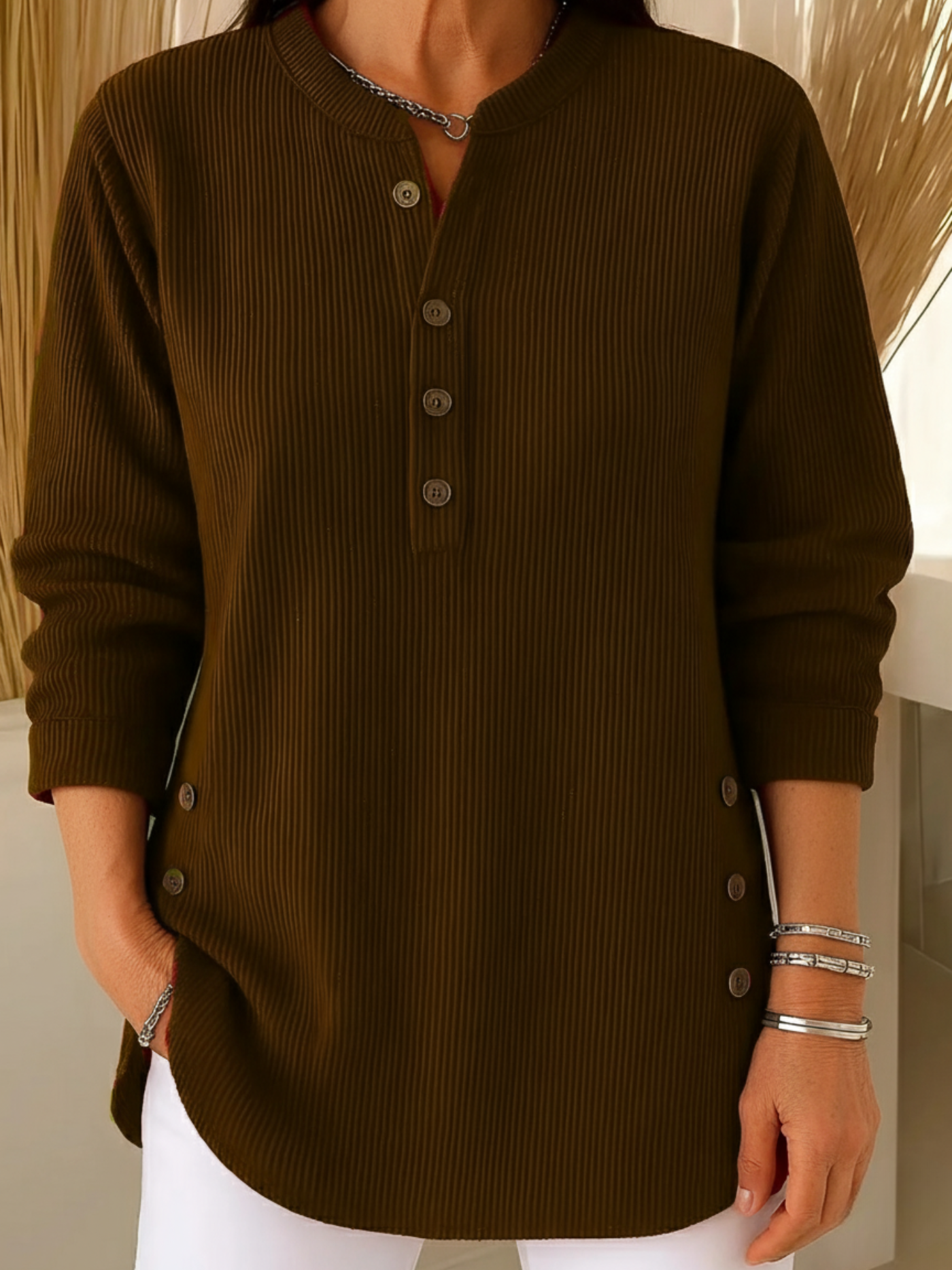 Pull En Tricot À Manches Longues