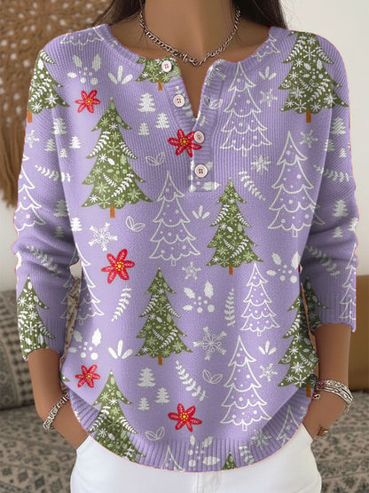 Pull De Noël Chaud Avec Boutons