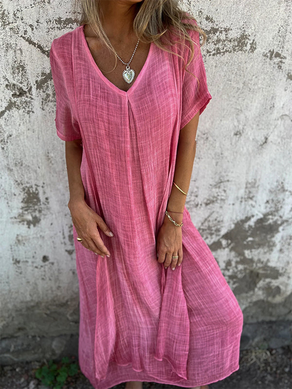Robe Malaga Élégante En Coton Et En Lin