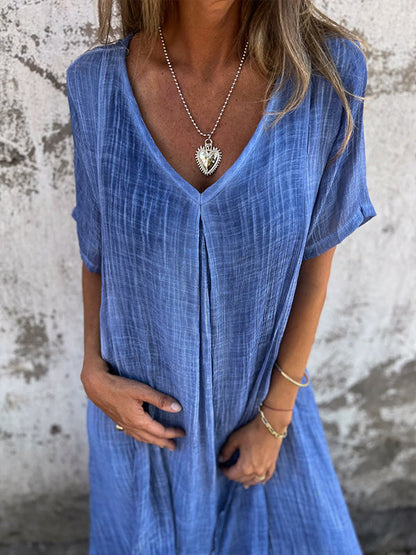 Robe Malaga Élégante En Coton Et En Lin