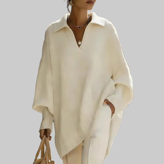 MARIS – RELAXED FIT POLO KNIT TOP