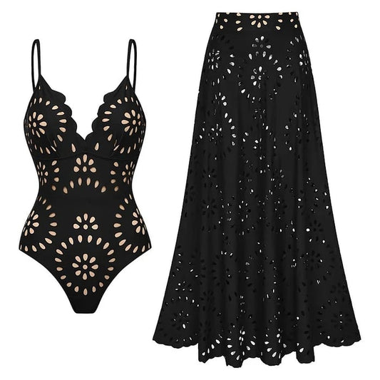 Ensemble Robe-Maillot Alice 2 Pièces (Noir)