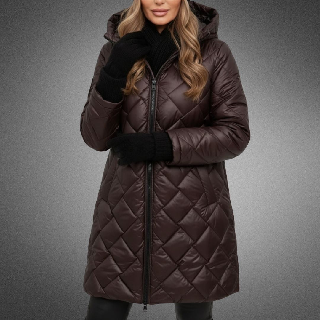 Manteau Long Matelassé Avec Capuche