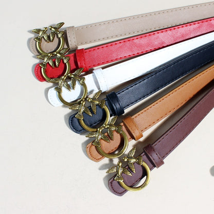 Women's casual peacock plume belt