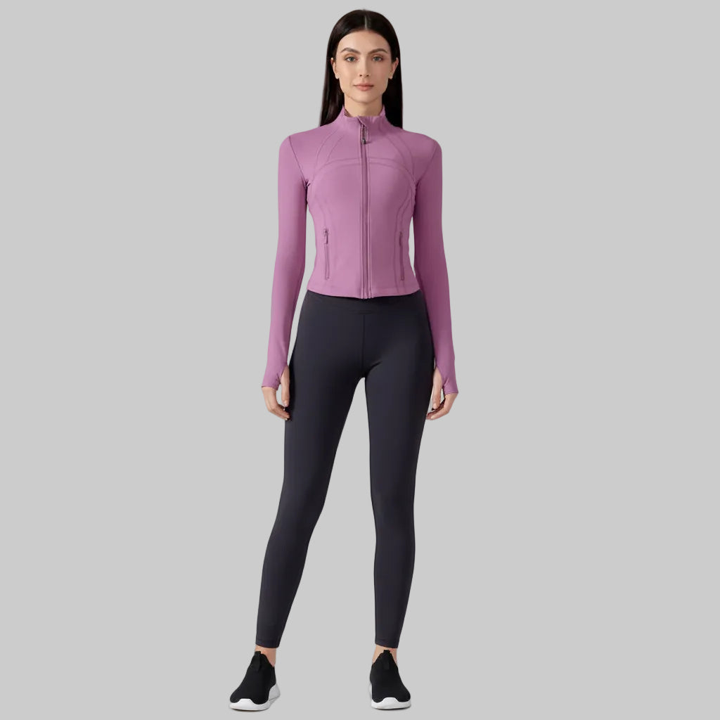 TALIA – SHORT STAND COLLAR YOGA JACKET