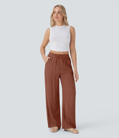 Pantalon En Lin Décontracté & Aéré