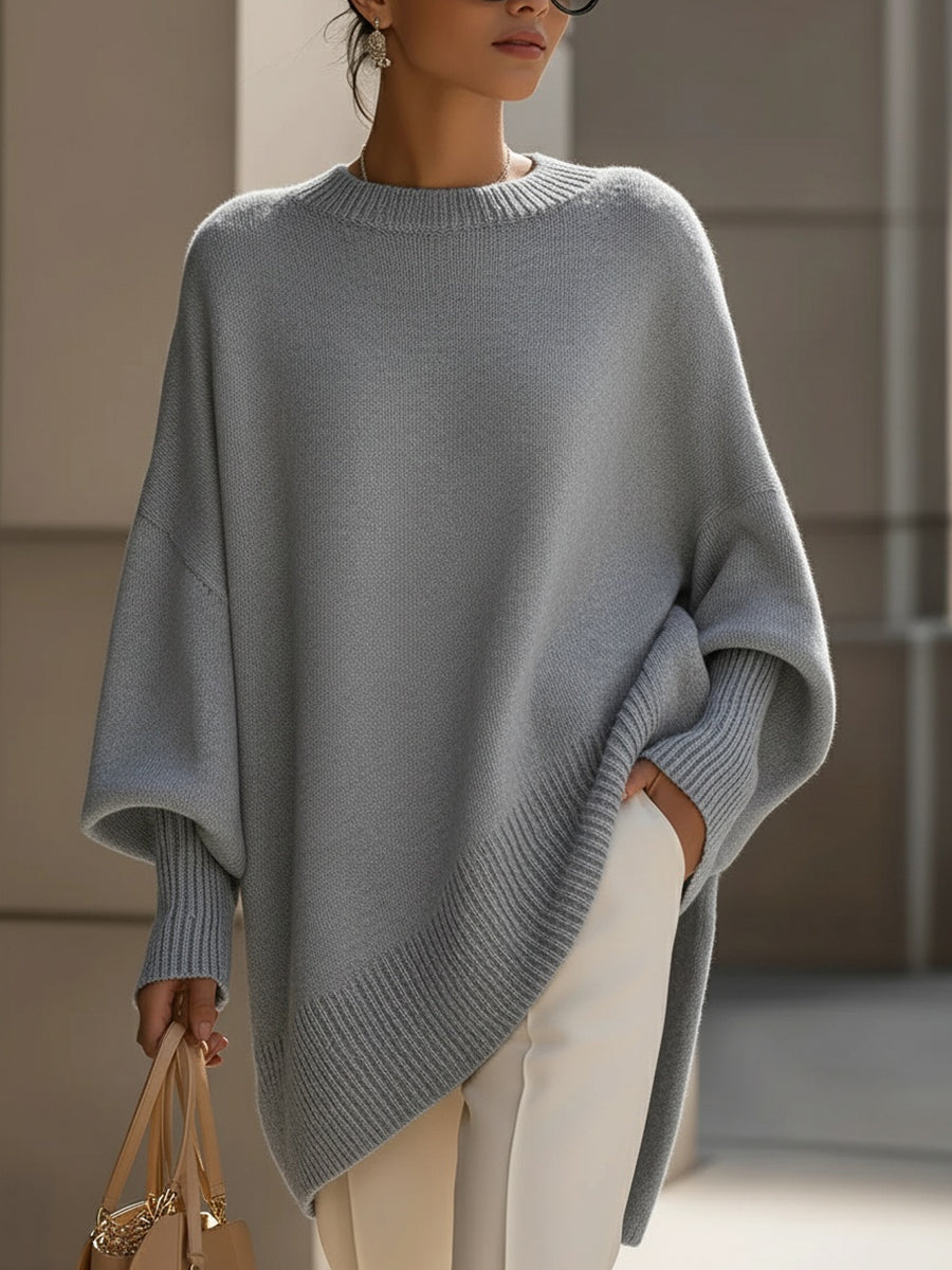 Pull Poncho Oversize En Maille