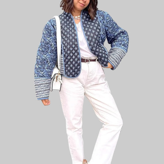 LUNA – Women’s Floral Quilted Lightweight Jacket Coat