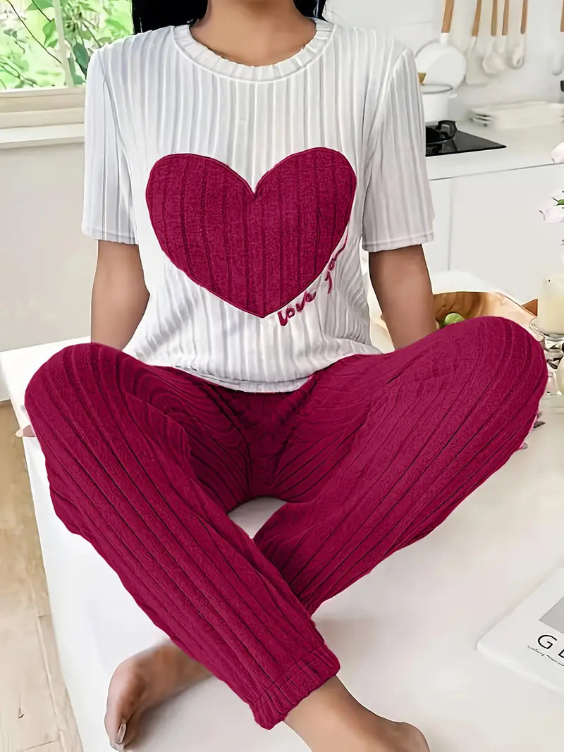 Ensemble Pyjama Amore En Velours Côtelé