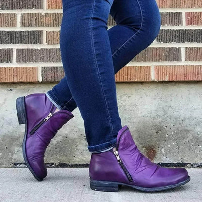 Bottines Orthopédiques En Cuir Avec Fermeture Éclair