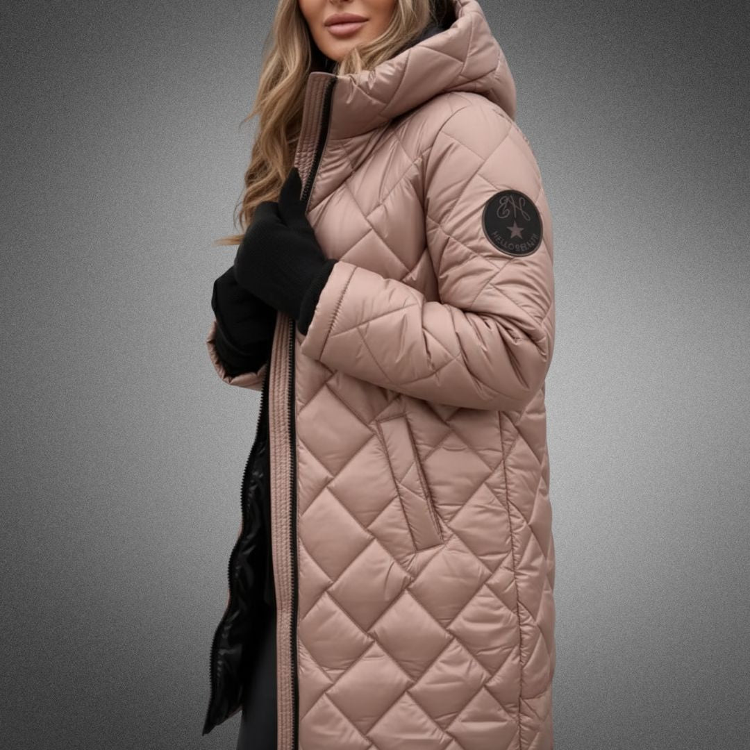 Manteau Long Matelassé Avec Capuche