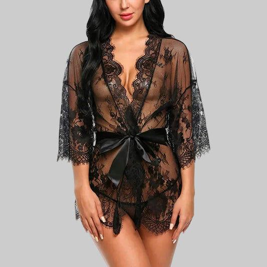 GISELLE – Sensual Lace Kimono Robe
