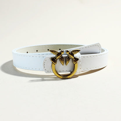 Women's casual peacock plume belt