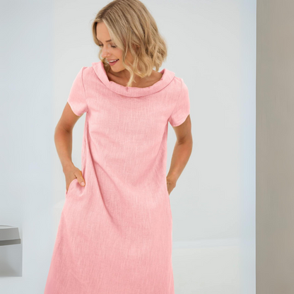 Robe Alinia En Lin Doux Avec Poches