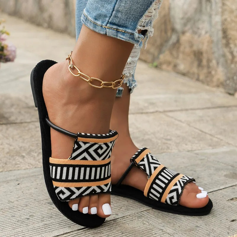 Sandales Hawar À Motif Bohème
