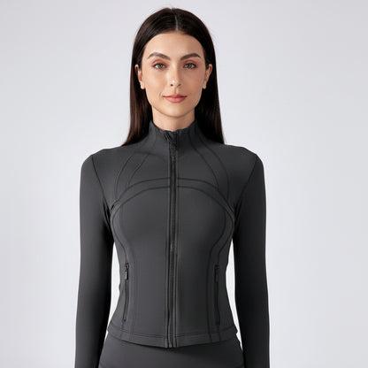 TALIA – SHORT STAND COLLAR YOGA JACKET