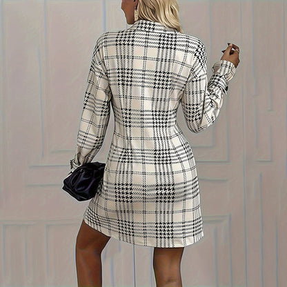 Robe-Chemise À Carreaux Avec Manches Longues