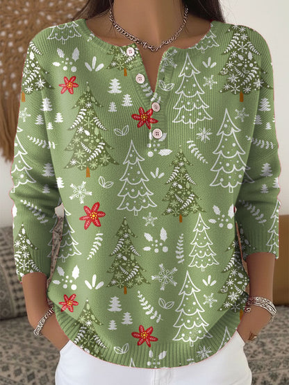 Pull De Noël Chaud Avec Boutons