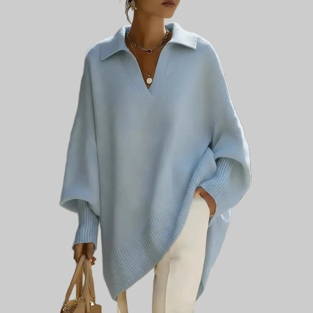 MARIS – RELAXED FIT POLO KNIT TOP