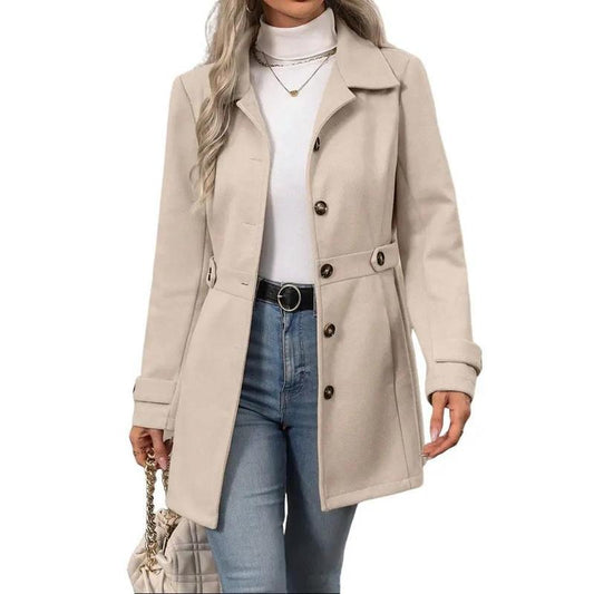 Manteau Monique Élégant Avec Col Châle À Revers