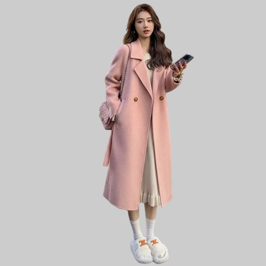 MIREA – Reversible Wool Mid-Length Tie Coat