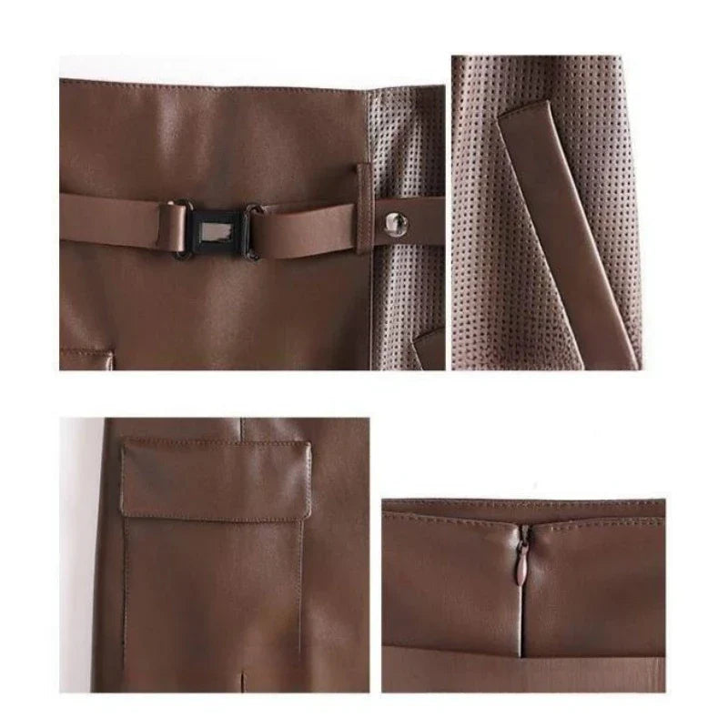 Jupe À Boucles En Cuir