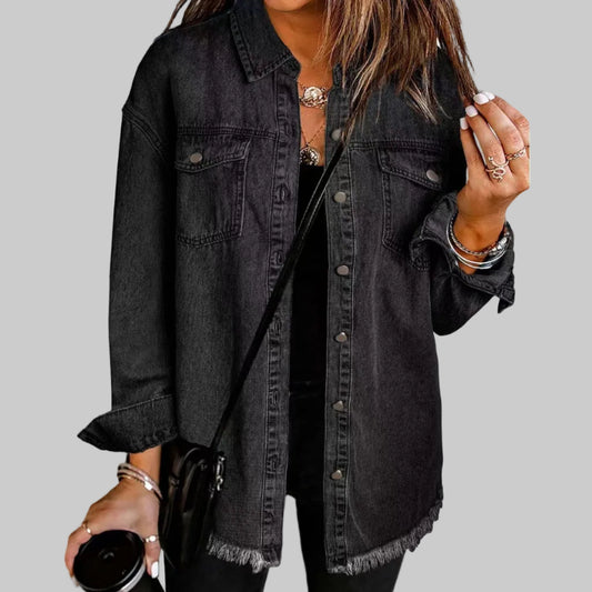 SOFIA – Women’s Washed Denim Shirt Jacket