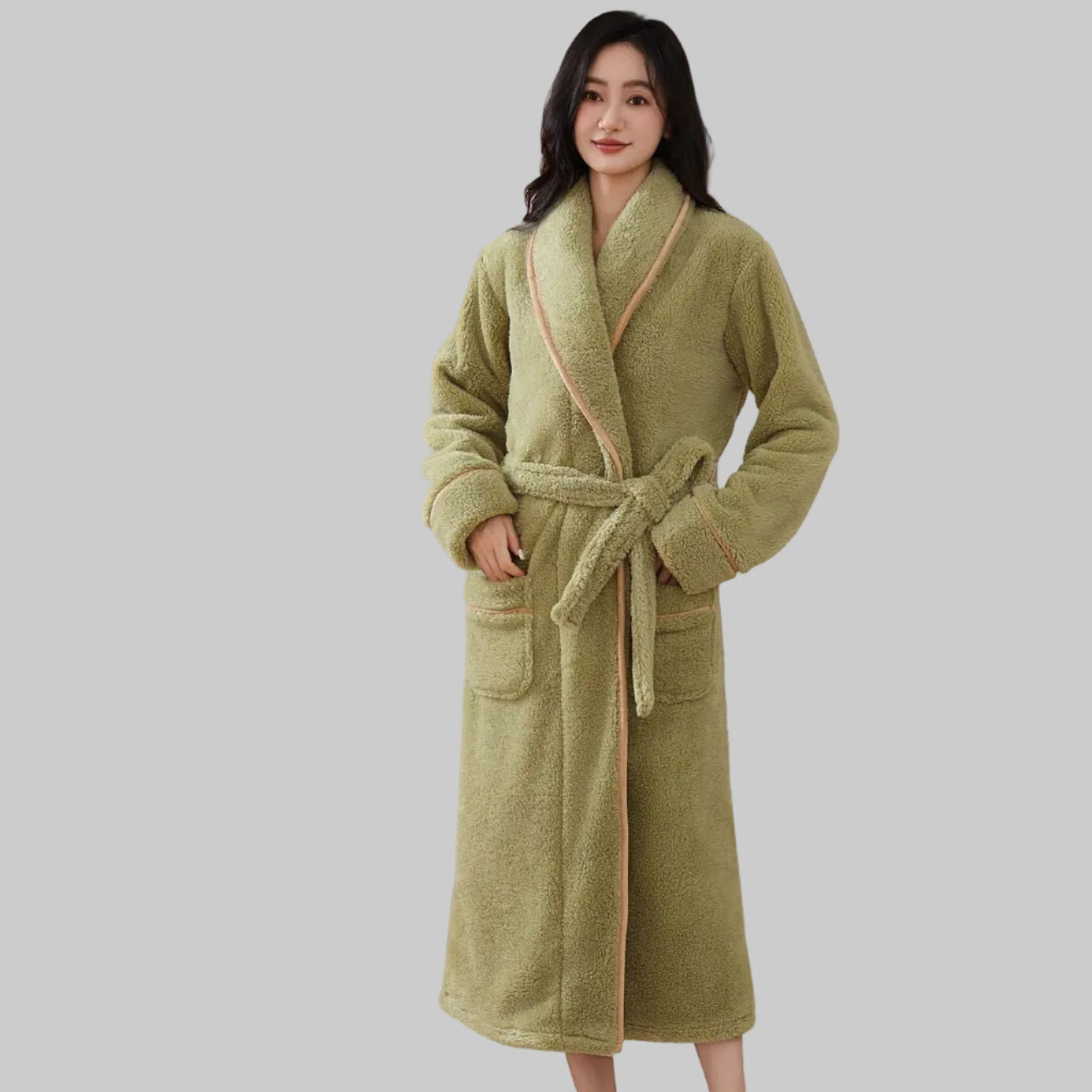 ADRIANA – Thick Coral Fleece Bathrobe for Women