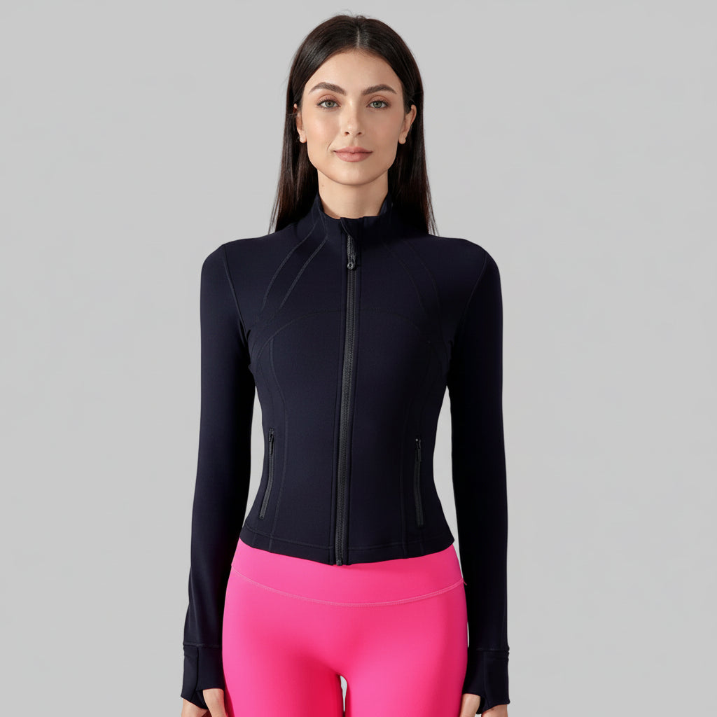 TALIA – SHORT STAND COLLAR YOGA JACKET