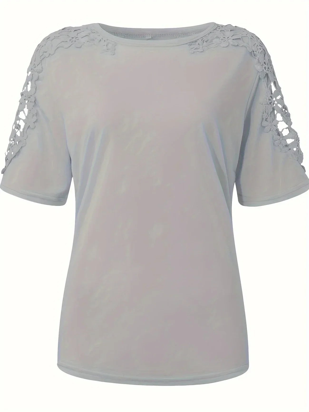 T-shirt D'été À Manches Courtes Avec Dentelle