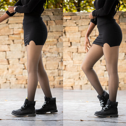 Leggings Santa Chauds & Translucides En Laine Polaire