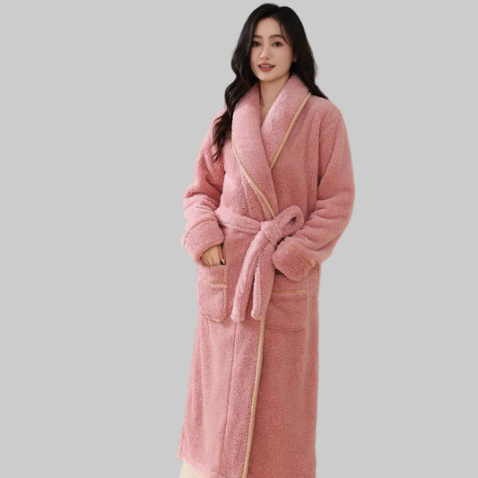 ADRIANA – Thick Coral Fleece Bathrobe for Women