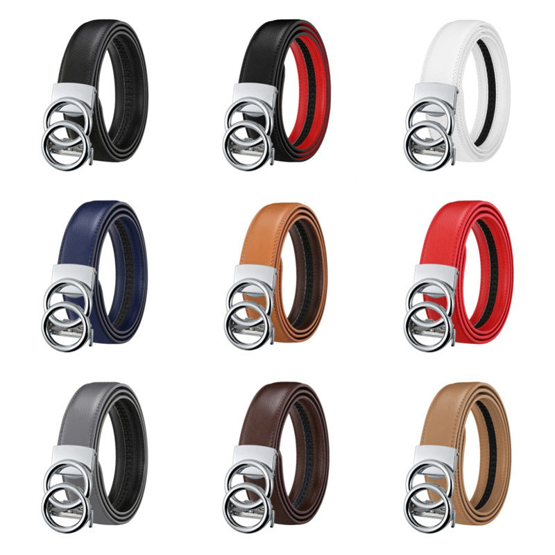 Double Buckle Genuine Leather Belts