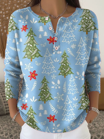 Pull De Noël Chaud Avec Boutons