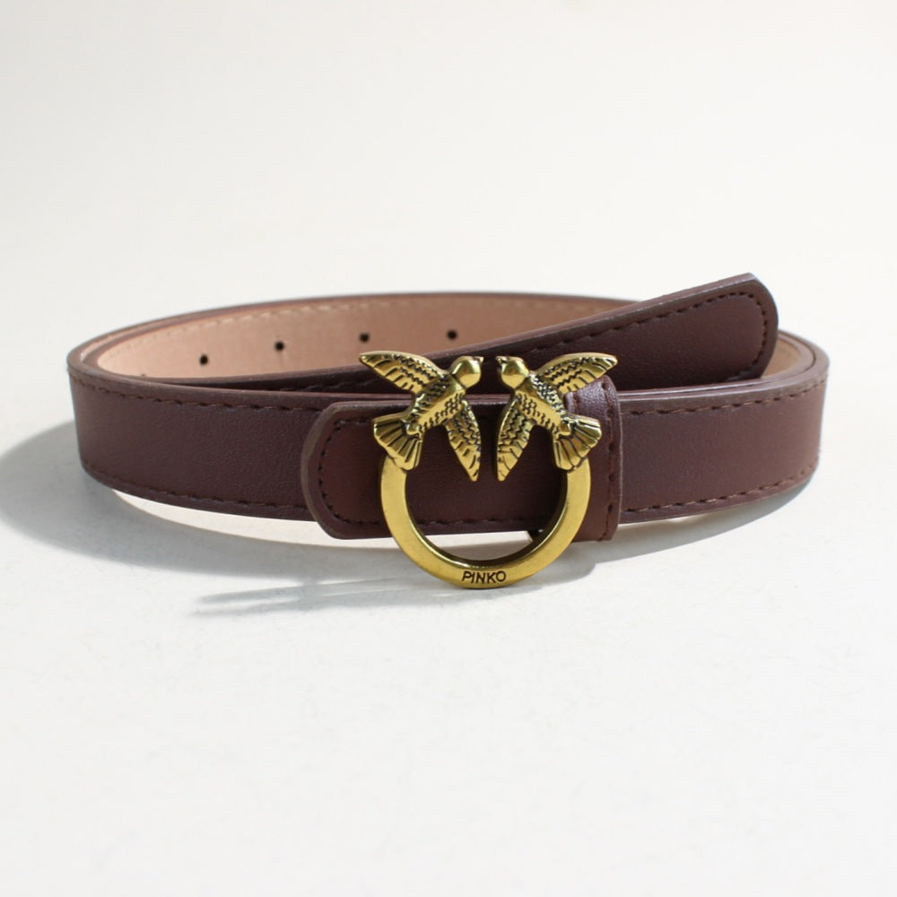 Women's casual peacock plume belt