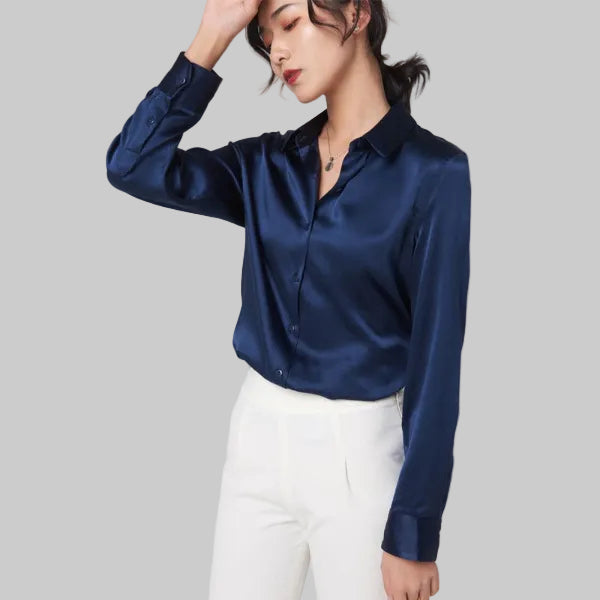 AURÉLIA – SILK SQUARE-NECK BLOUSE