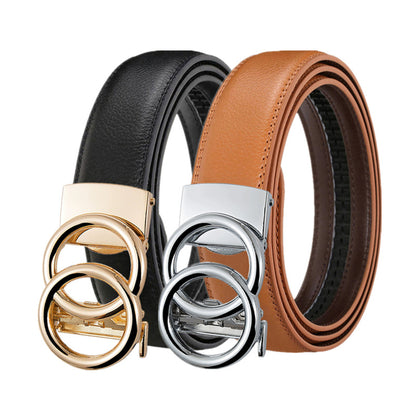 Double Buckle Genuine Leather Belts