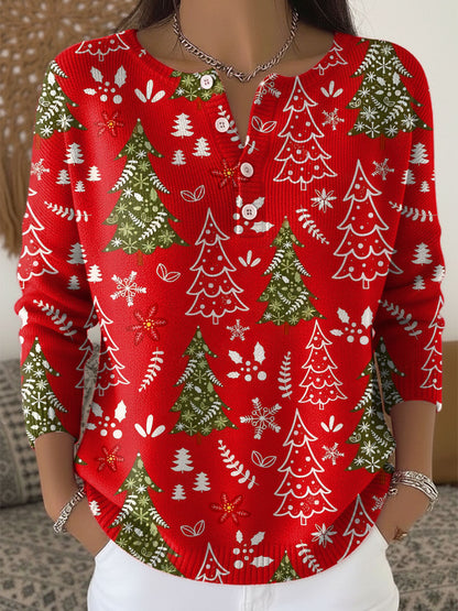 Pull De Noël Chaud Avec Boutons
