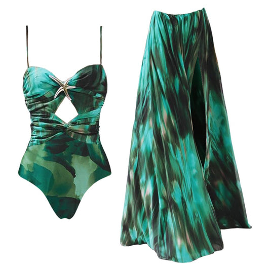 Ensemble Robe-Maillot Alice 2 Pièces (Vert Émeraude)