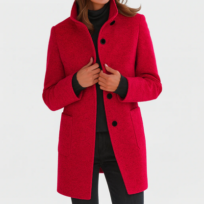 Manteau Rosie À Col Montant En Laine Douce